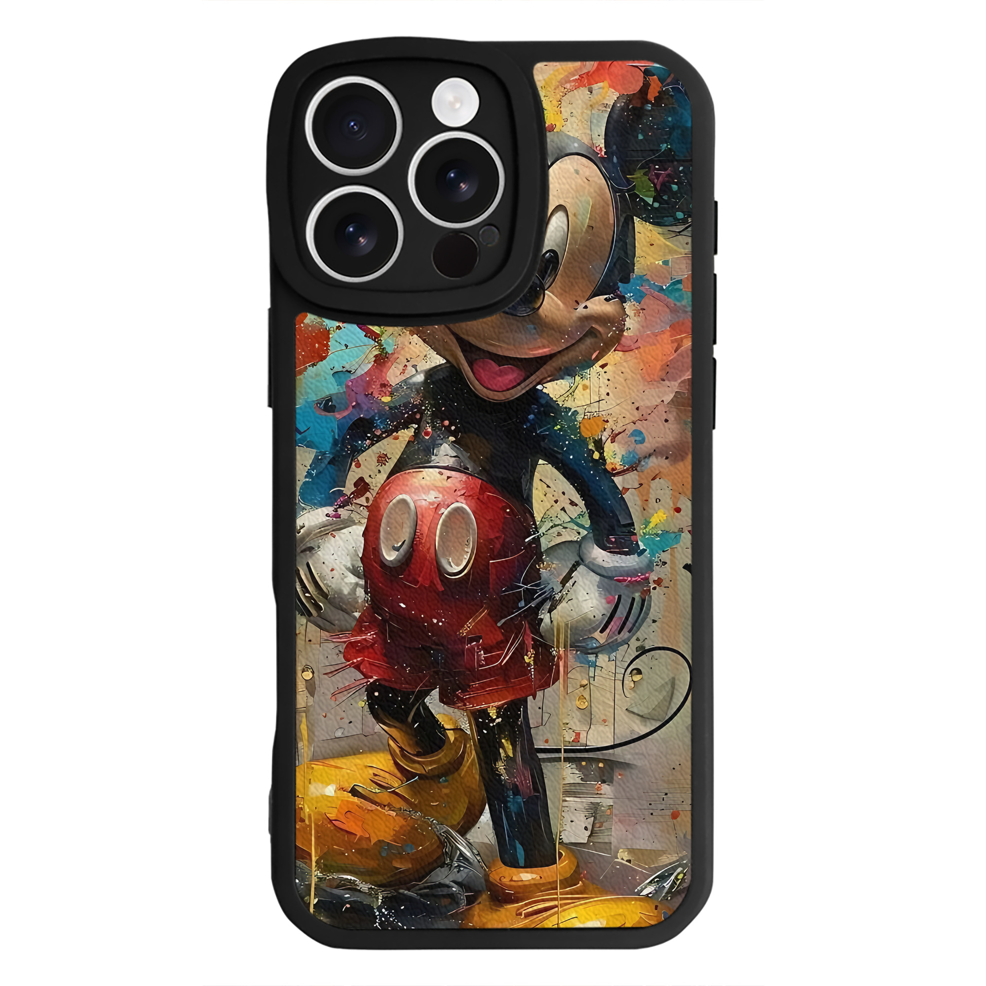 （画像用） ミッキーマウス Mickey Mouse 【iPhone 16シリーズ対応】シリコンスマホケース（レザー調） 材質：シリコン